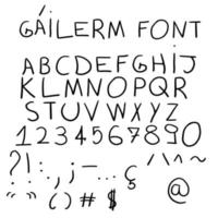 Hand drawn kids font type vector