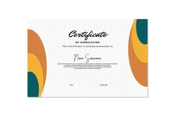 Modern certificate template memphis style. Use for print, certificate, diploma, graduation