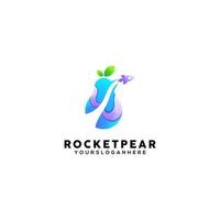 rocket pear colorful logo design vector