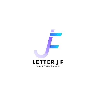 letter j f colorful logo design template