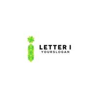 letter i colorful logo design template vector