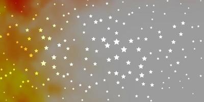 Dark Orange vector background with small and big stars.