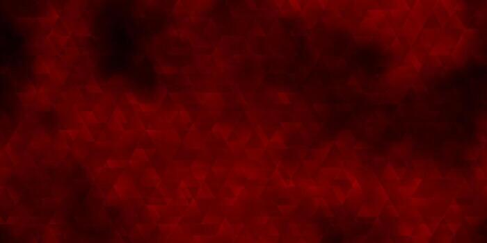Telón de fondo de vector rojo oscuro con líneas, triángulos.