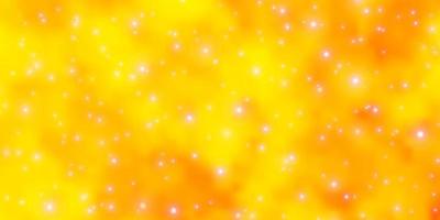 Light Yellow vector template with neon stars.