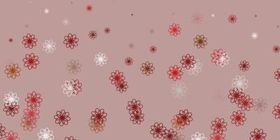 Light Brown vector doodle texture with flowers.