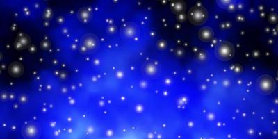 Dark BLUE vector texture with beautiful stars.