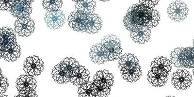 textura de doodle de vector gris claro con flores.