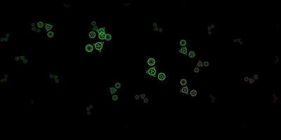 plantilla de vector verde oscuro con signos esotéricos.