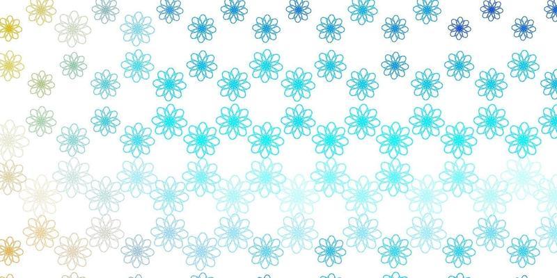 Light Blue, Yellow vector template with curved lines.