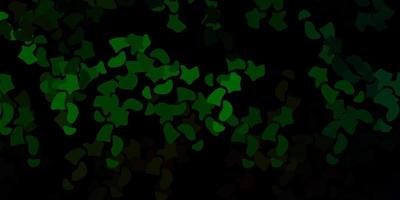 Dark green, red vector backdrop with chaotic shapes.