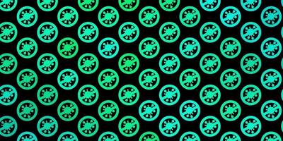 Dark Green vector pattern with coronavirus elements.