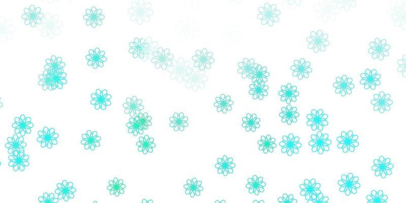 Light Green vector doodle pattern with flowers.