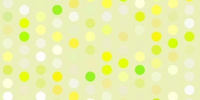 Light green, red vector background with bubbles.