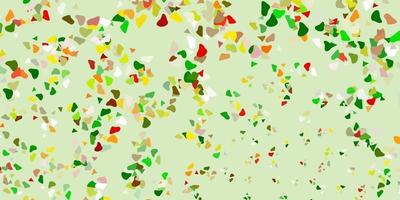 Light green, red vector pattern with abstract shapes.