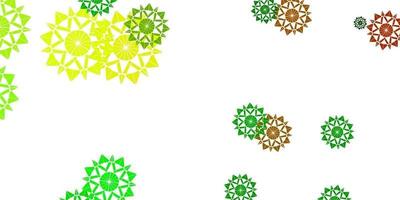 Light Green, Yellow vector layout with beautiful snowflakes.