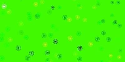 ilustraciones naturales del vector verde claro, amarillo con flores.