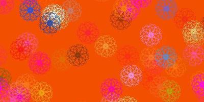 Light Multicolor vector doodle pattern with flowers.