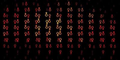 Dark Orange vector backdrop with mystery symbols.