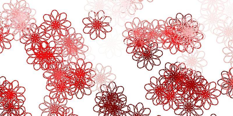 Light Orange vector doodle texture with flowers.