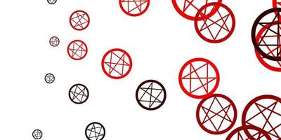 patrón de vector naranja claro con elementos mágicos.