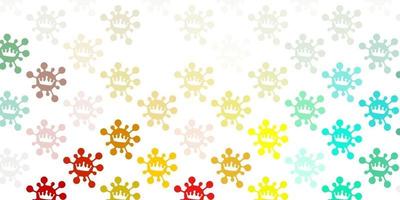 Light multicolor vector pattern with coronavirus elements.