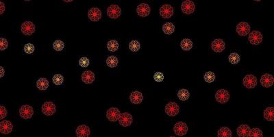 Dark Orange vector texture with memphis shapes.