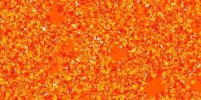 Light Orange vector background with christmas snowflakes.