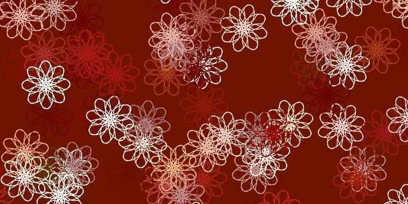 Light Pink vector doodle pattern with flowers.
