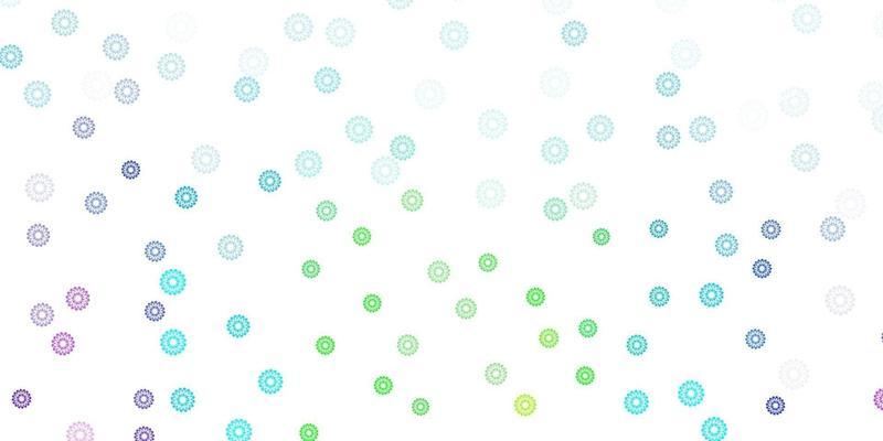 Light multicolor vector doodle pattern with flowers.
