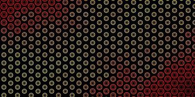 Dark Orange vector pattern with magic elements.