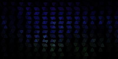 Dark Multicolor vector backdrop with mystery symbols.