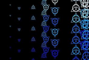 Dark Pink, Blue vector background with occult symbols.