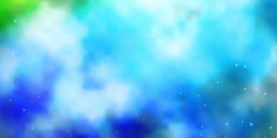 Light Blue, Green vector background with colorful stars.