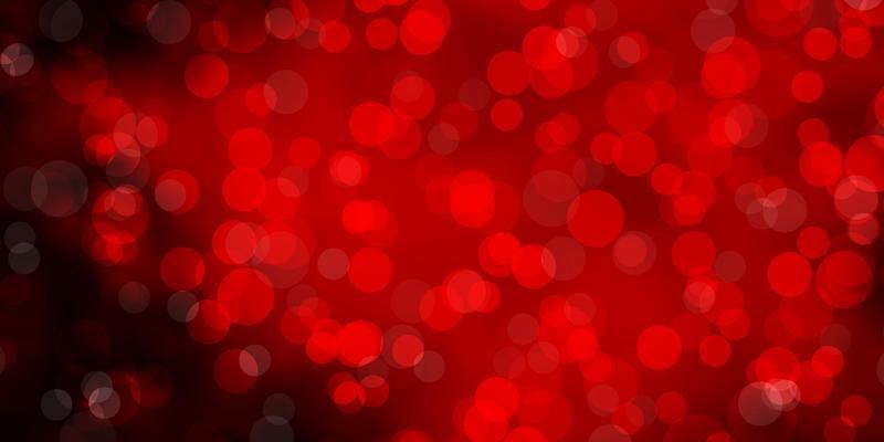 Dark Orange vector background with bubbles.