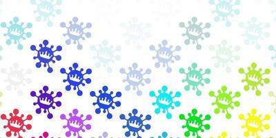 Light multicolor vector backdrop with virus symbols.