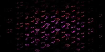 Dark Pink vector backdrop with woman's power symbols.