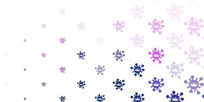 Light pink, blue vector texture with disease symbols.