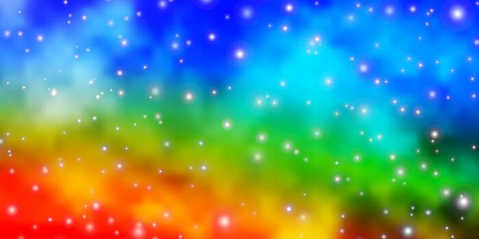 Light Multicolor vector pattern with abstract stars.