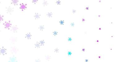 Light pink, blue vector backdrop with virus symbols.