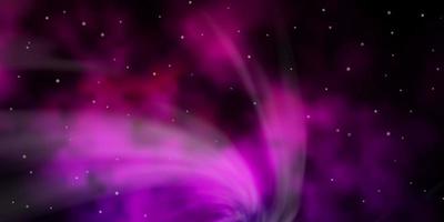 Dark Pink vector background with colorful stars.