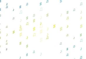 Light Blue, Yellow vector pattern with music elements.