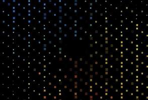 Dark Blue, Yellow vector background with rectangles, circles.