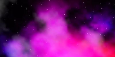 Dark Pink, Blue vector texture with beautiful stars.