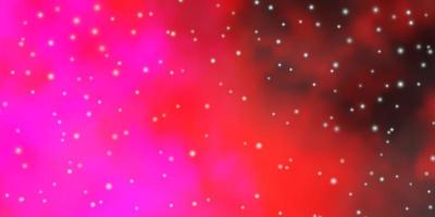 Dark Purple, Pink vector pattern with abstract stars.