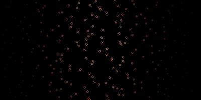 Dark Red vector background with small and big stars.