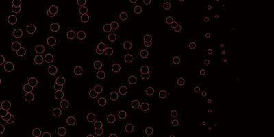 Dark Red vector background with bubbles.