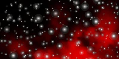 Dark Red vector pattern with abstract stars.