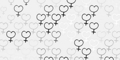 Light Gray vector backdrop with woman's power symbols.