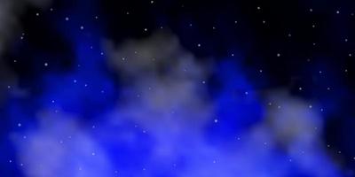 Dark BLUE vector texture with beautiful stars.