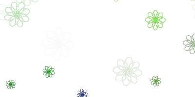 Light Green vector natural backdrop with flowers.